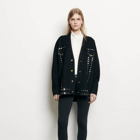 Sandro | Sweaters | Cardigan Trimmed 